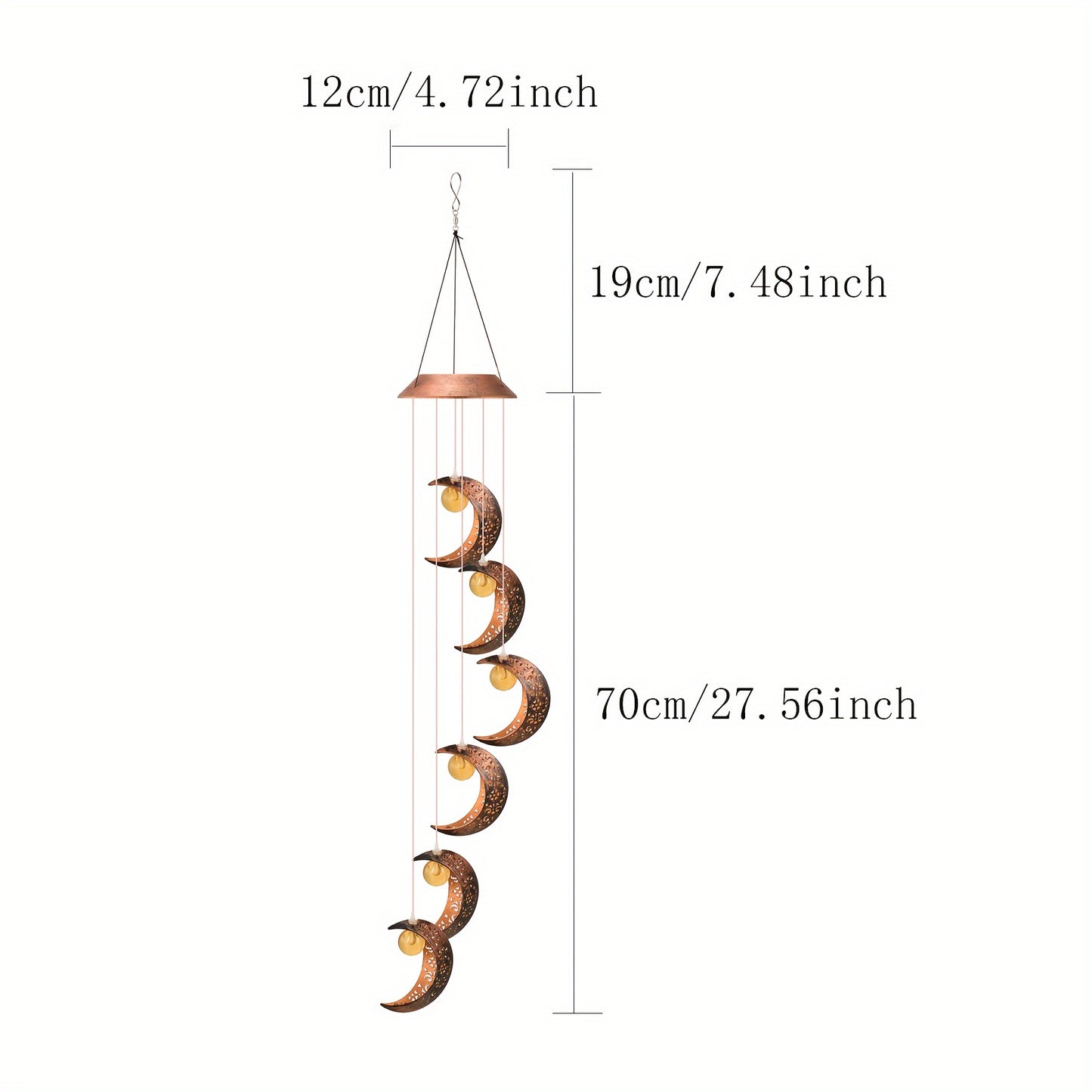 Solar Powered Moon Wind Chimes