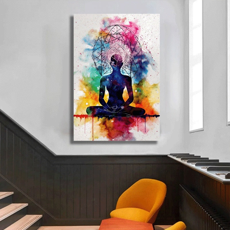 Canvas Chakra Yoga Meditation Poster Print Wall Art