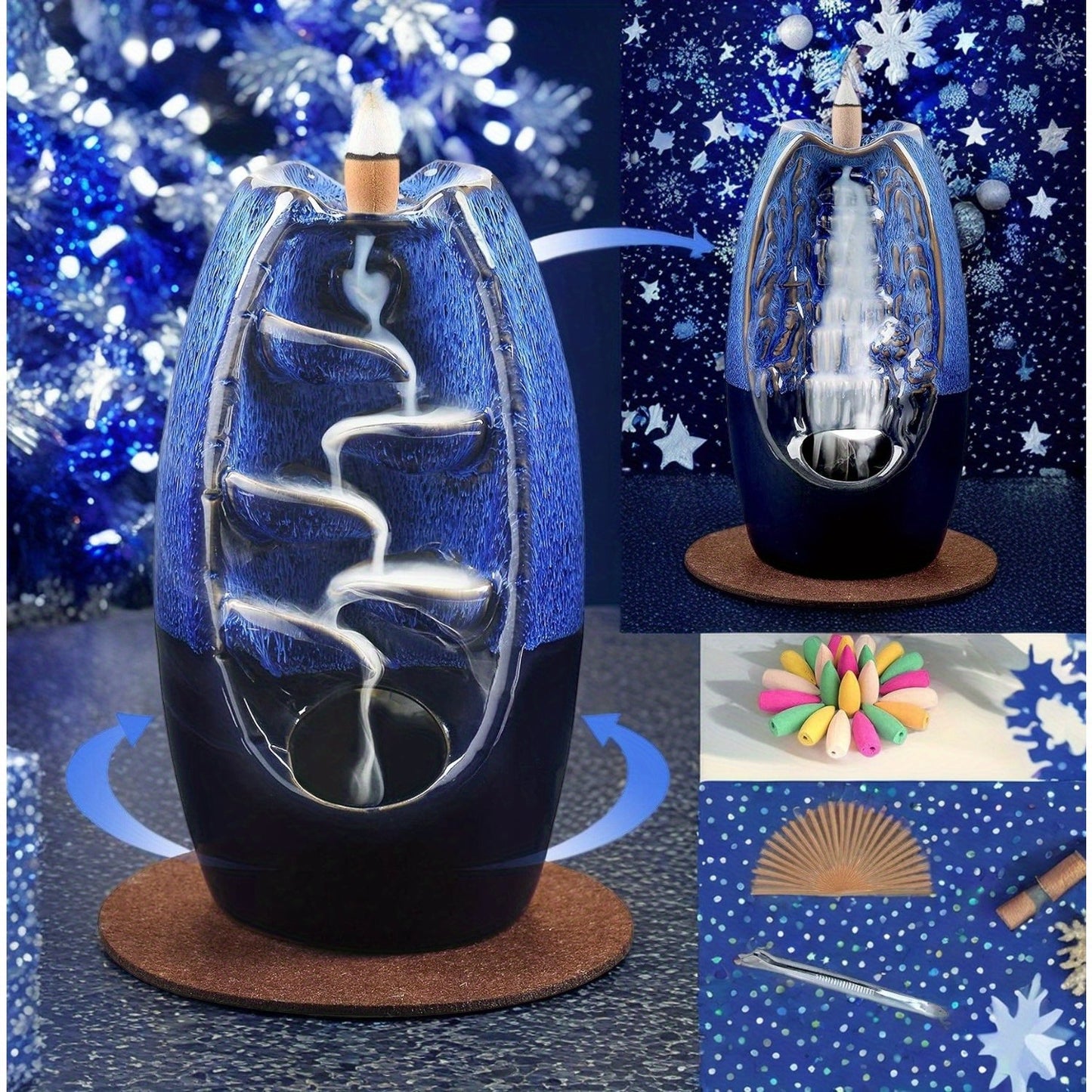 Waterfall Ceramic Incense Burner