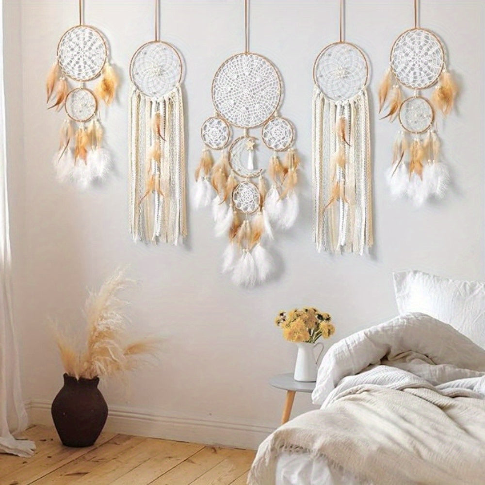 5 Pack Large Bohemian Dream Catchers