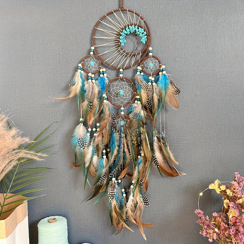 Handcrafted Bohemian Turquoise Tree of Life Dream Catcher