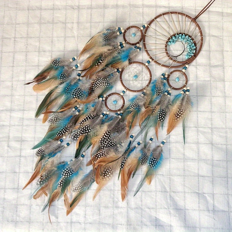 Handcrafted Bohemian Turquoise Tree of Life Dream Catcher