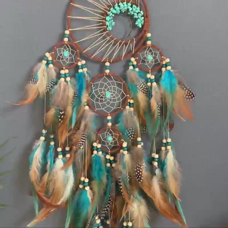 Handcrafted Bohemian Turquoise Tree of Life Dream Catcher