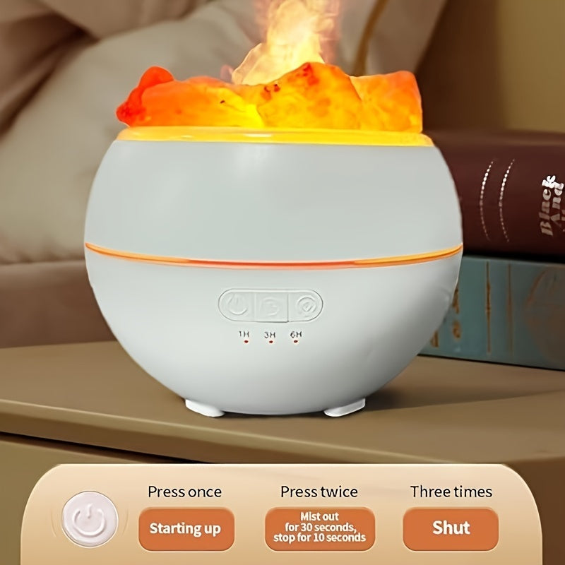 Salt Stone Colorful Flame Air Humidifier Essential Oils Diffuser