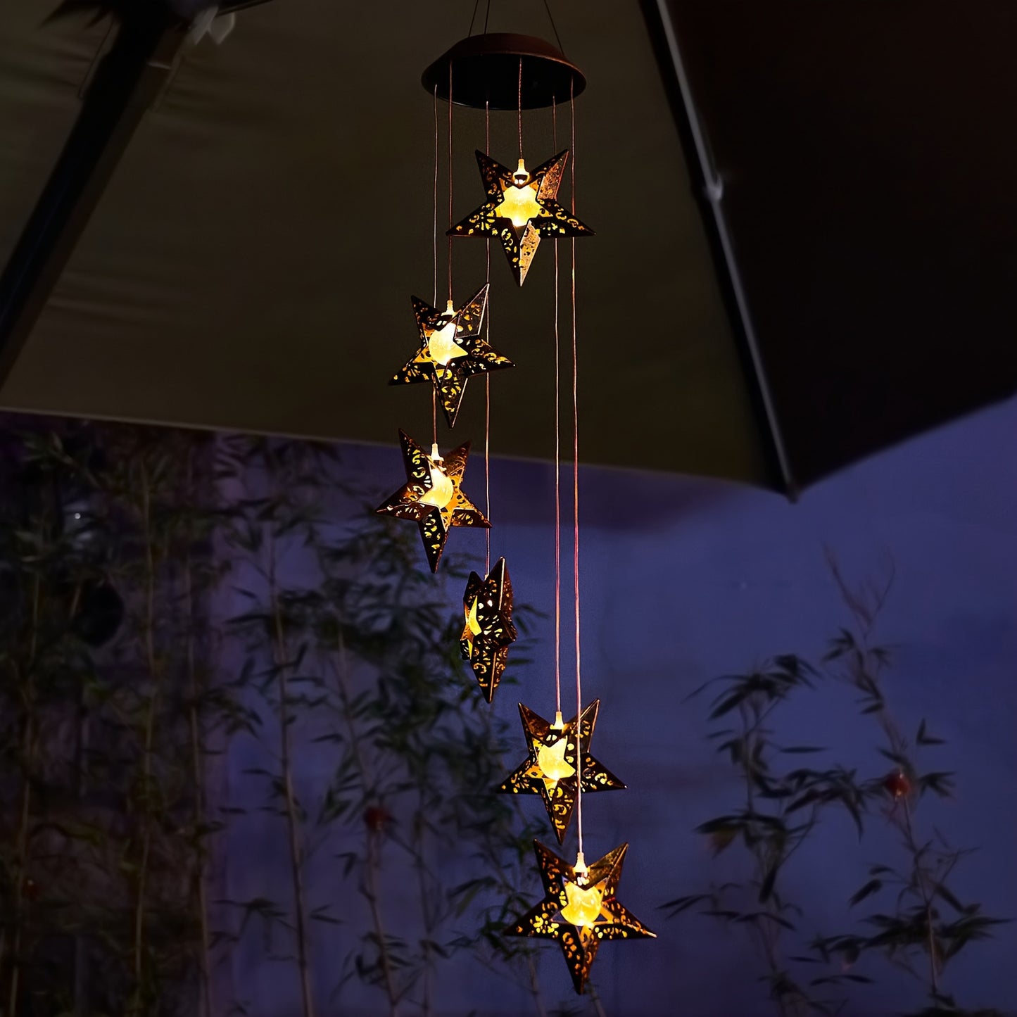 Solar Powered Star Wind Chimes