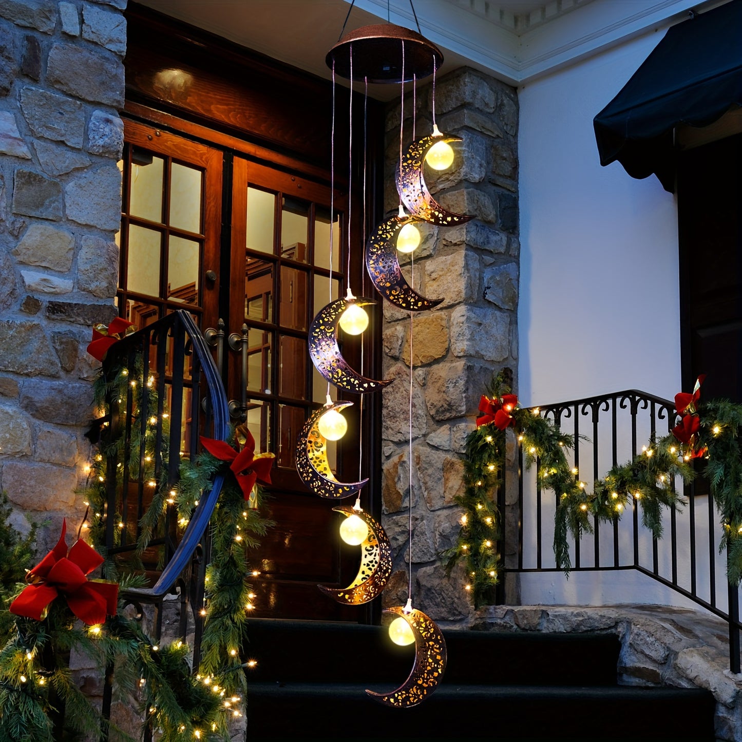 Solar Powered Moon Wind Chimes