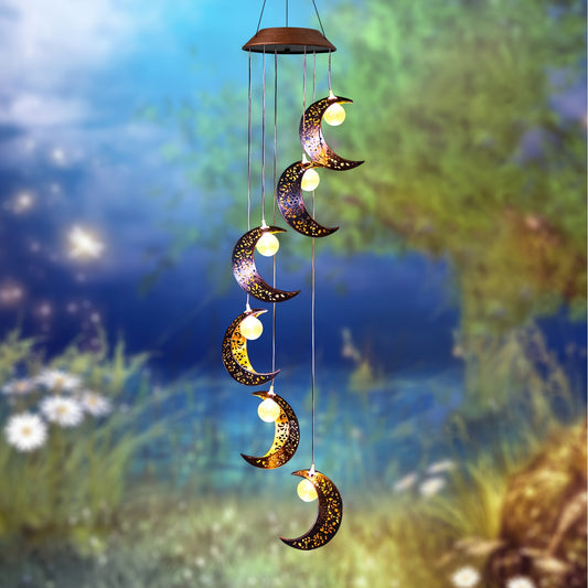 Solar Powered Moon Wind Chimes