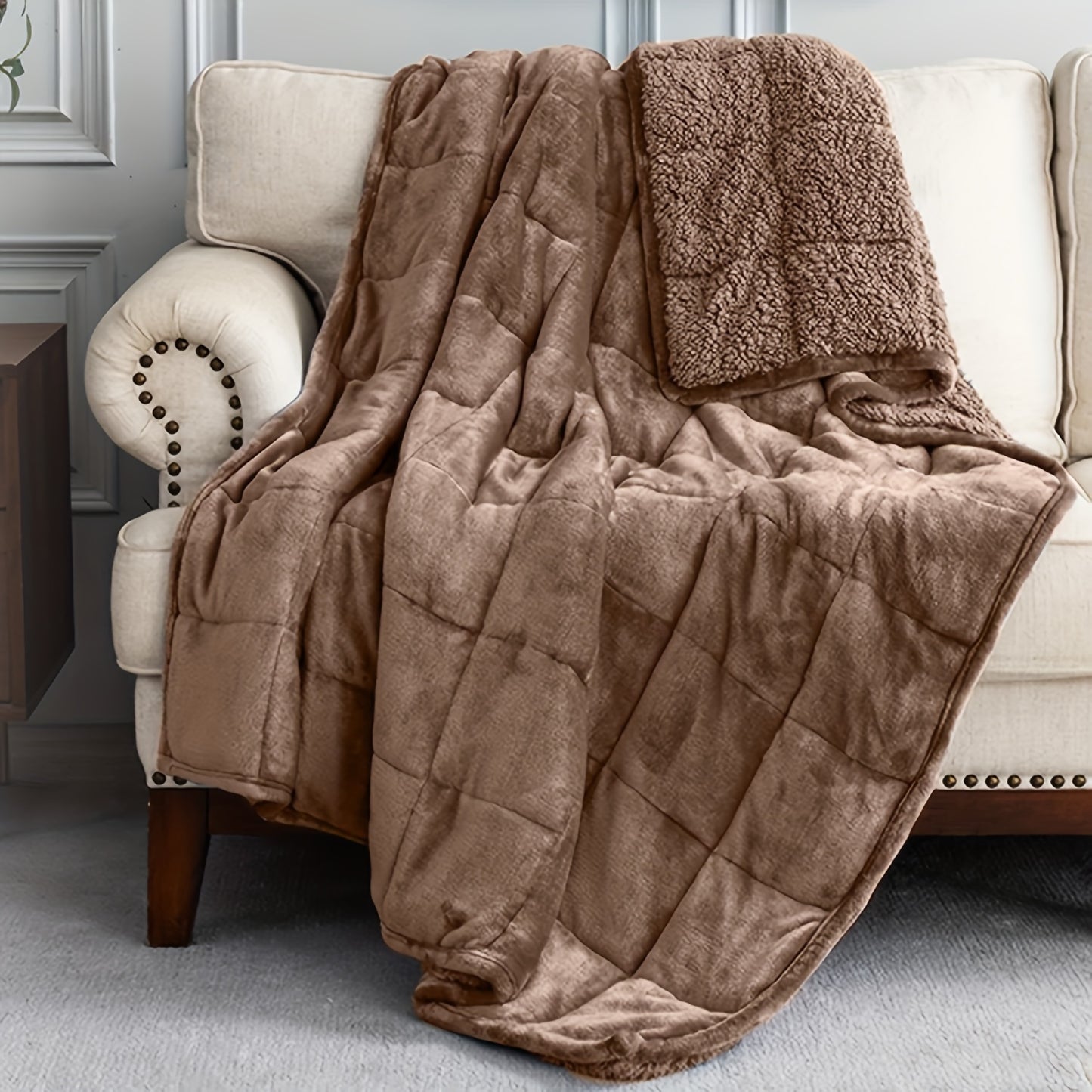 Cozy Shearling Weighted Anxiety Blanket - Multiple Colors/Sizes