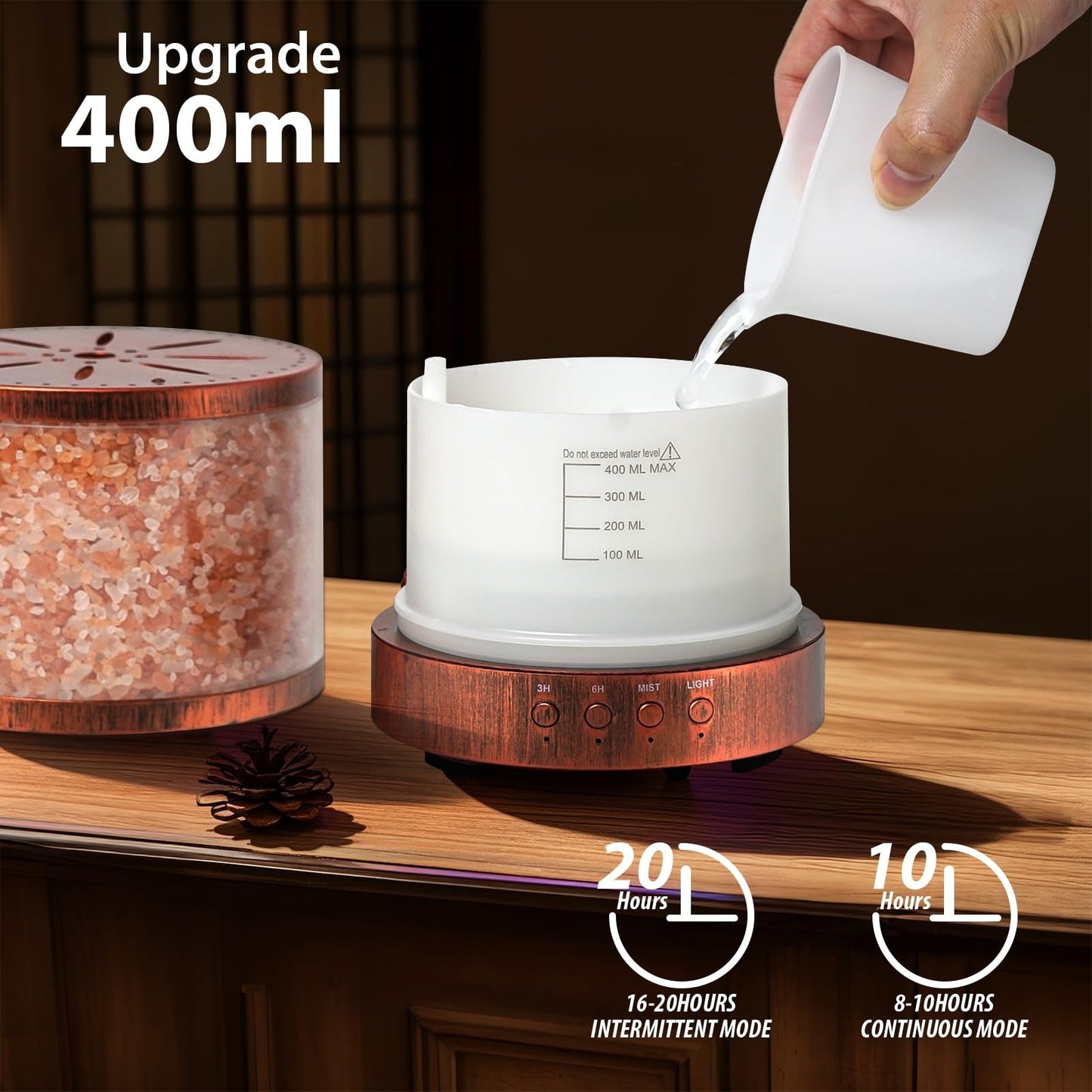 Ultrasonic Himalayan Salt Lamp Essential Oil Diffuser