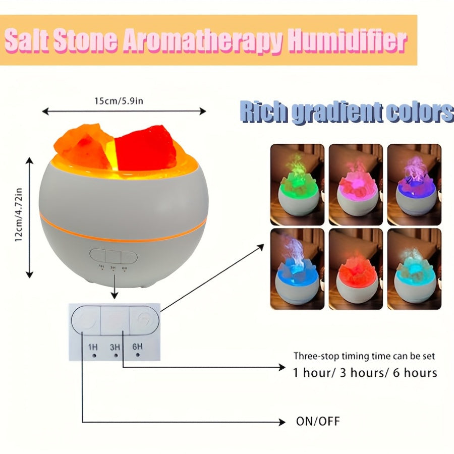 Salt Stone Colorful Flame Air Humidifier Essential Oils Diffuser