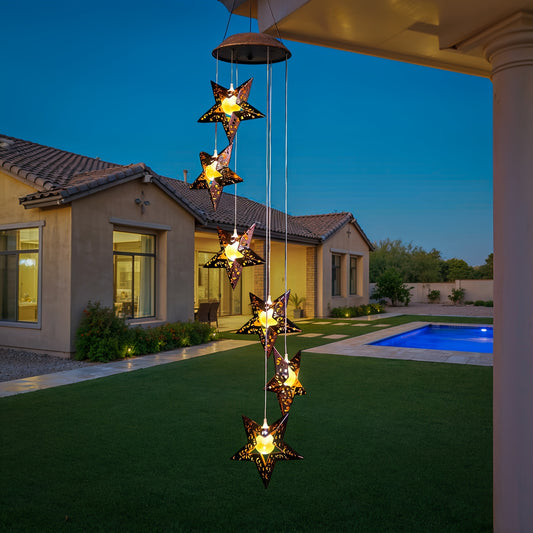 Solar Powered Star Wind Chimes