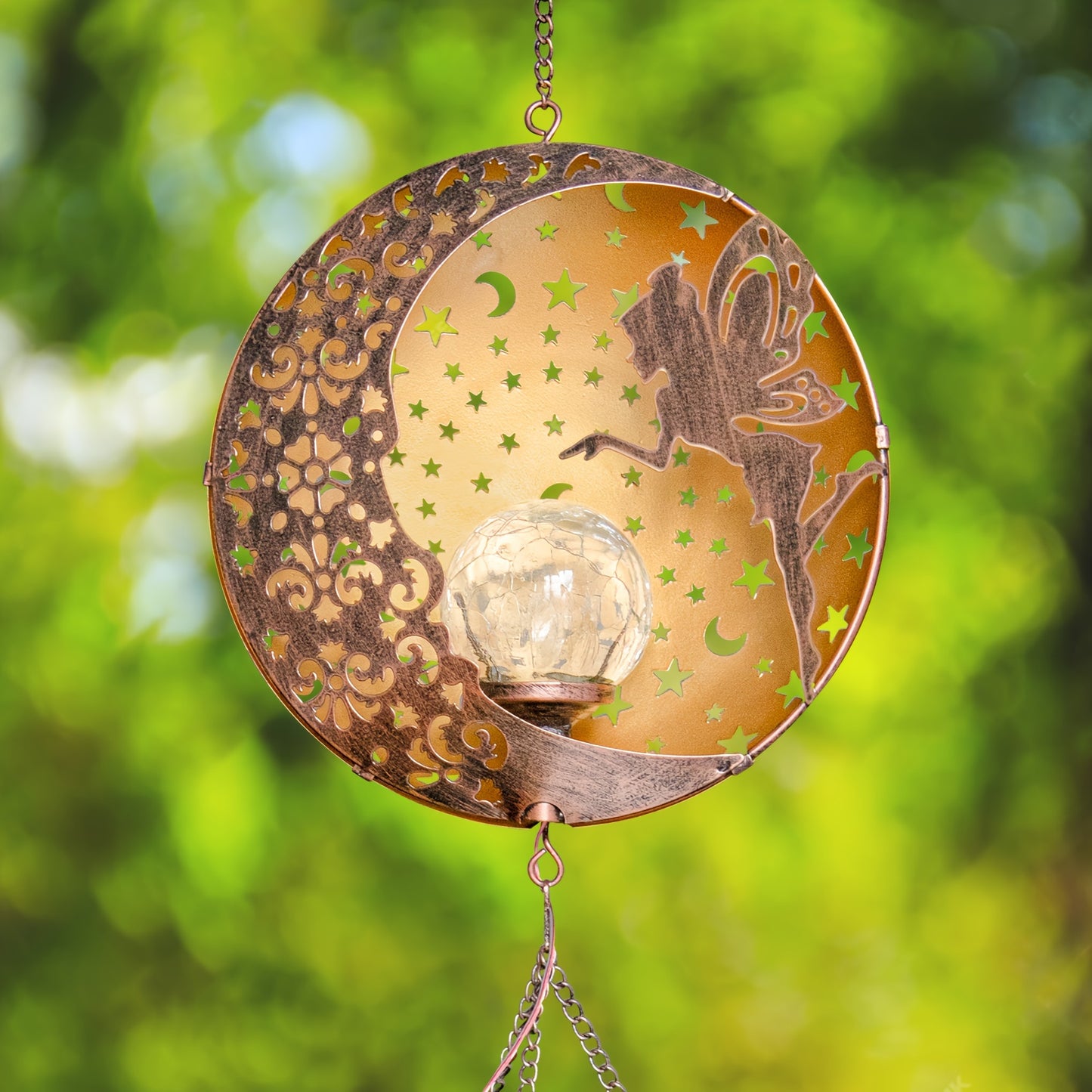 Solar Powered Fairy Moon Windchimes