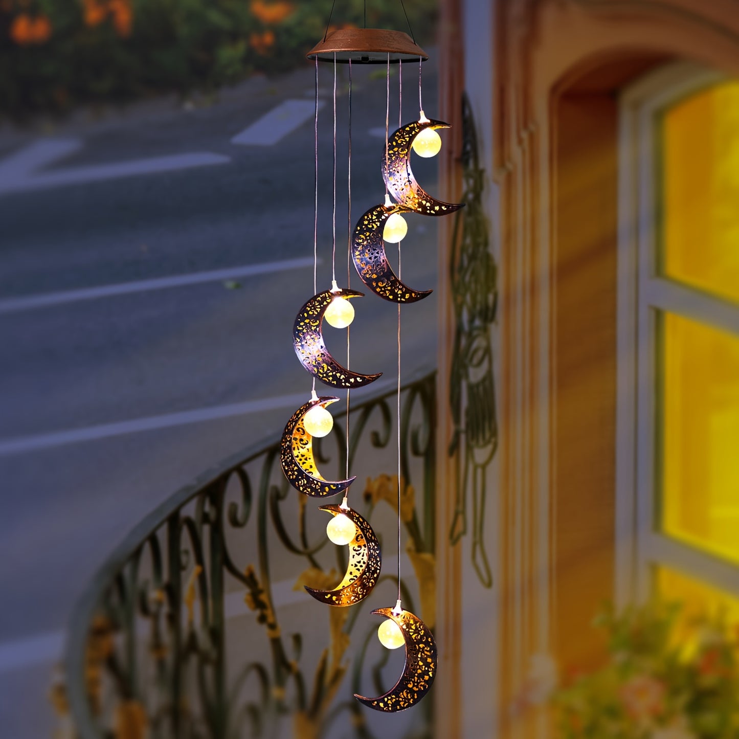 Solar Powered Moon Wind Chimes