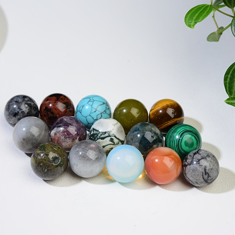 34pcs 20mm Spherical Natural Crystals