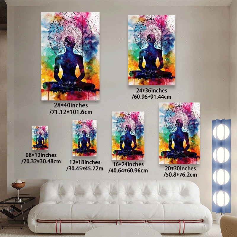 Canvas Chakra Yoga Meditation Poster Print Wall Art