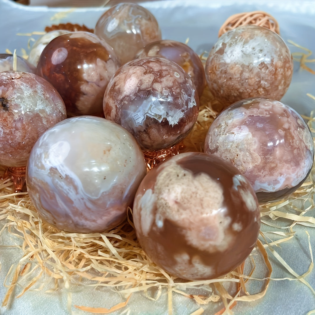 Natural Flower Agate Sphere