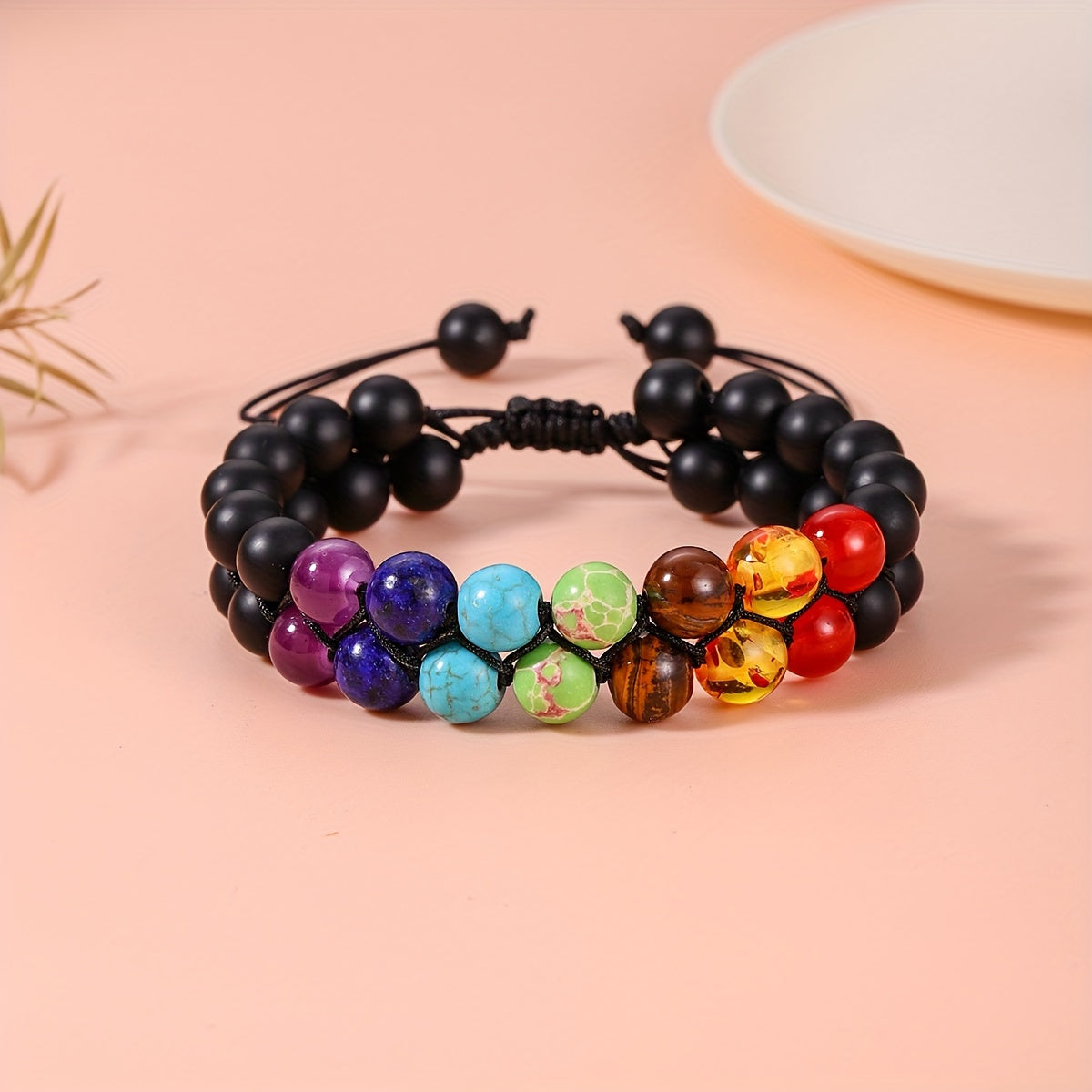 6pcs Double Row Bead Chakra Bracelets