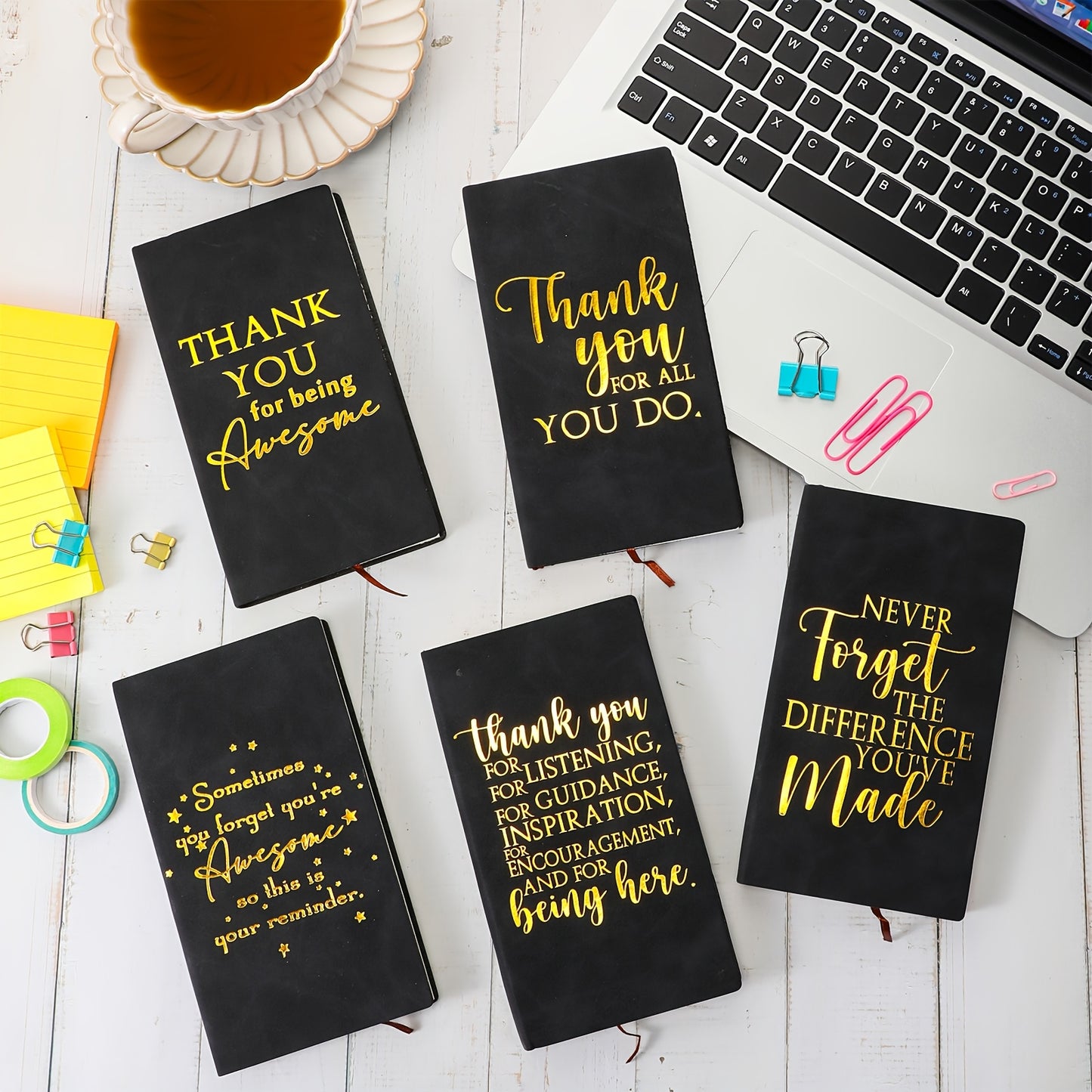 6pcs Inspirational Faux Leather Journals