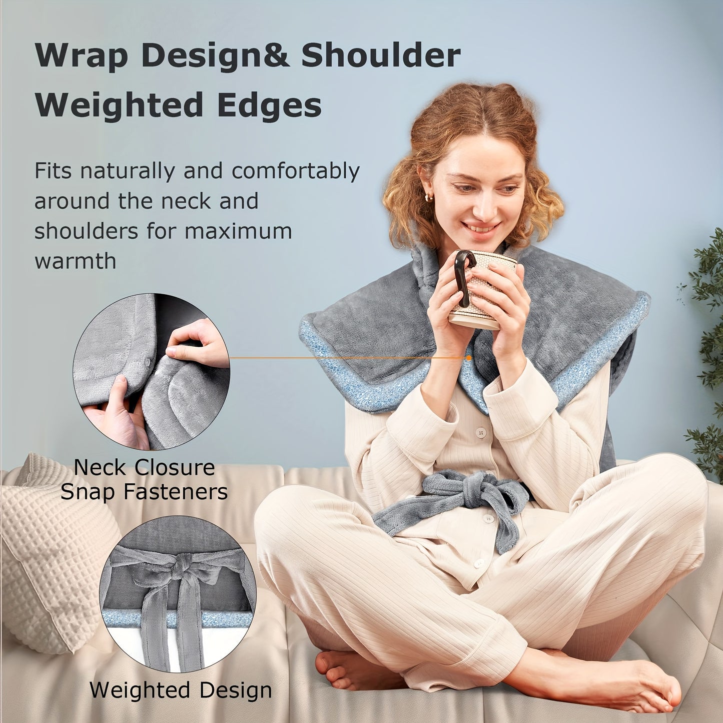 Large Weighted Heating Pad For Back, Neck & Shoulders