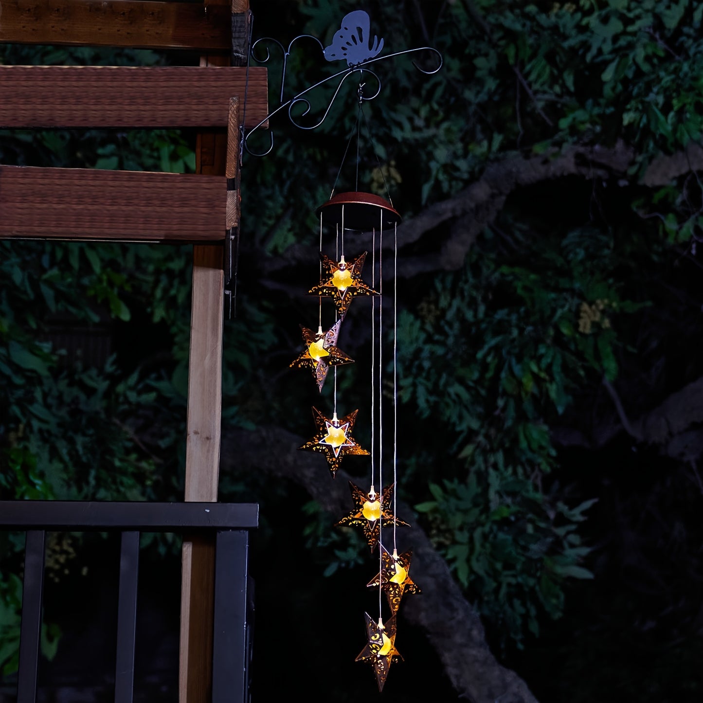 Solar Powered Star Wind Chimes