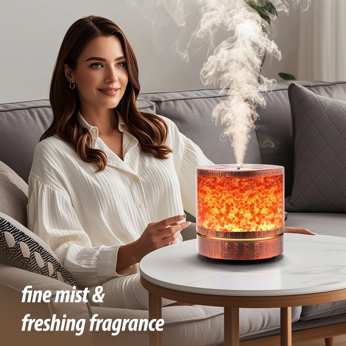 Ultrasonic Himalayan Salt Lamp Essential Oil Diffuser