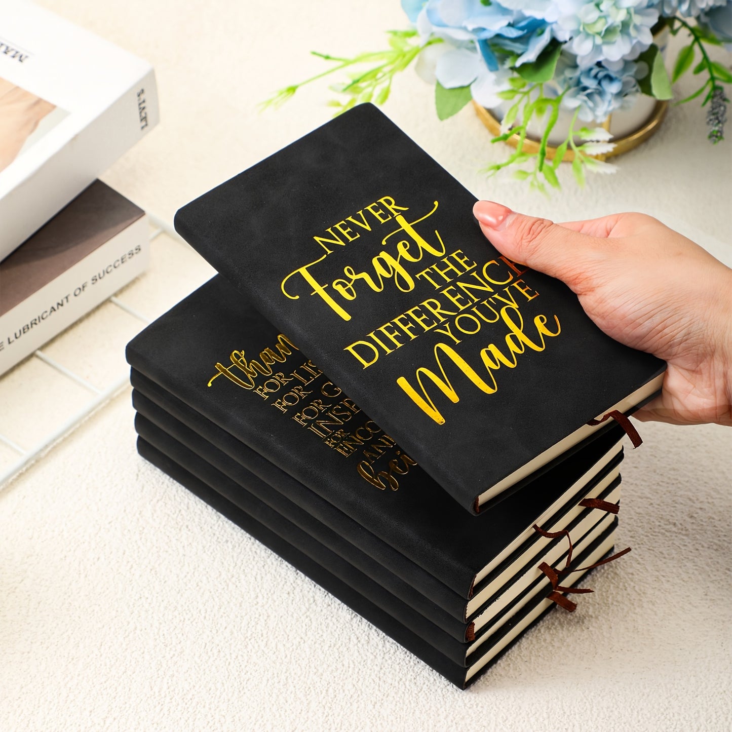 6pcs Inspirational Faux Leather Journals