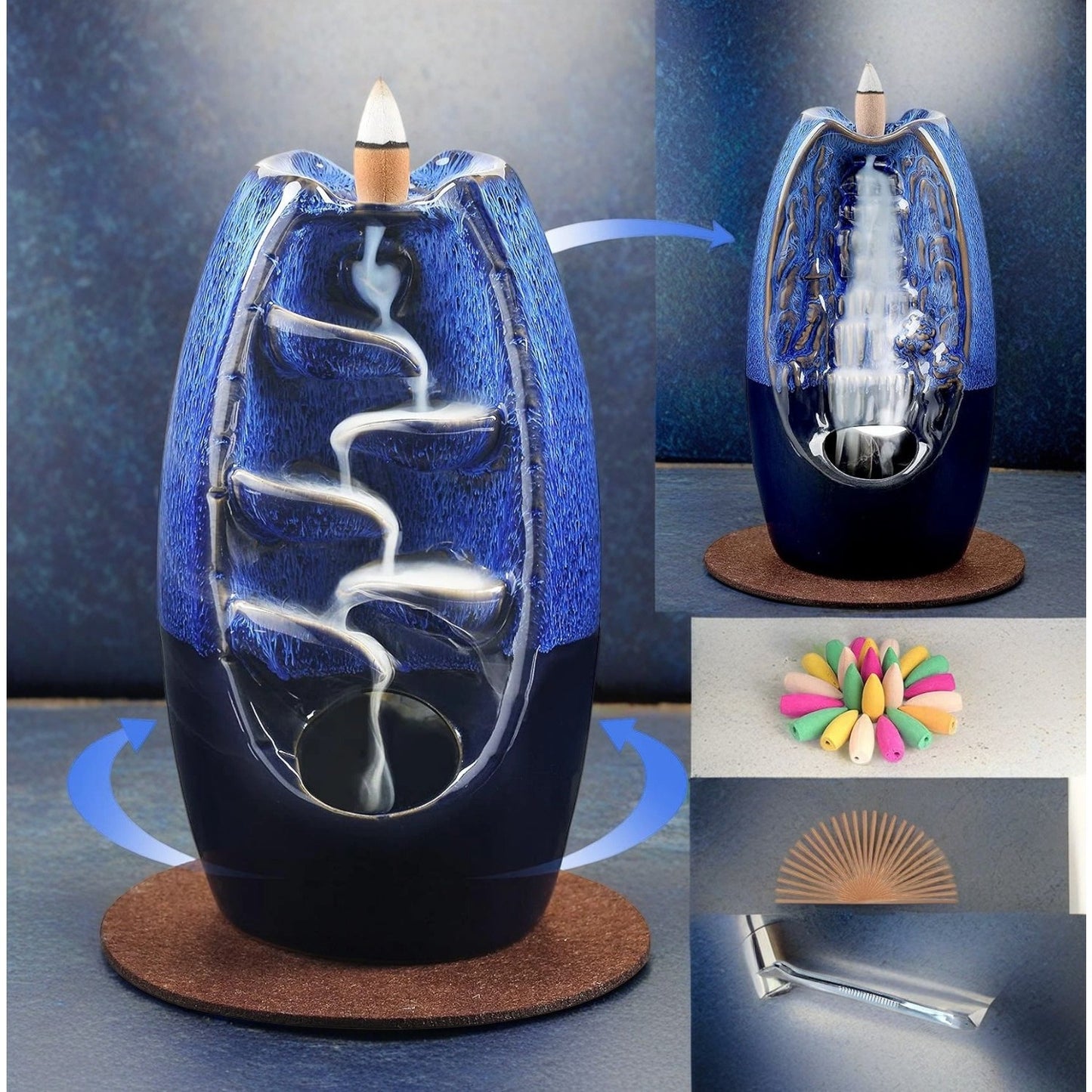 Waterfall Ceramic Incense Burner