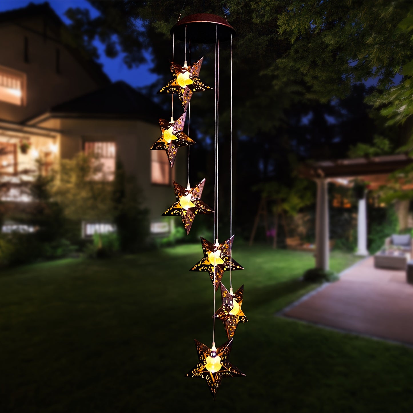 Solar Powered Star Wind Chimes