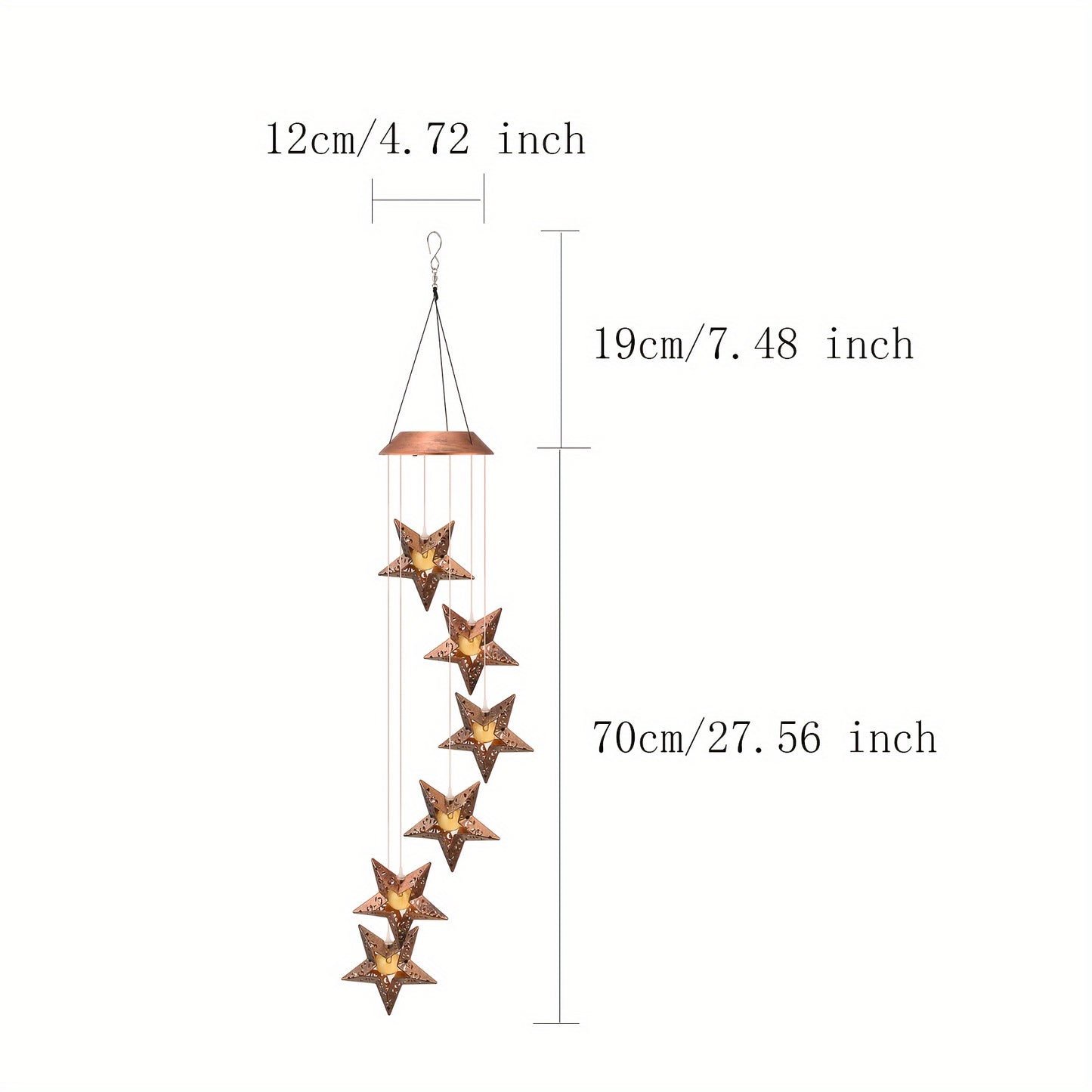 Solar Powered Star Wind Chimes