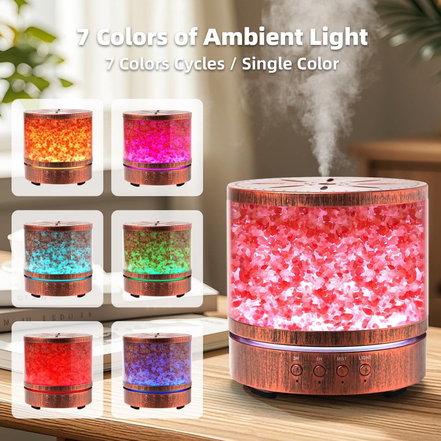 Ultrasonic Himalayan Salt Lamp Essential Oil Diffuser