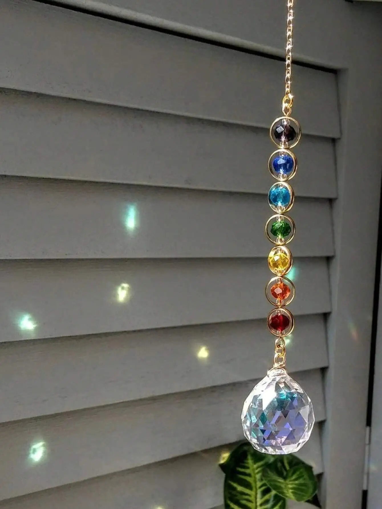 Crystal Chakra Suncatcher, Magical Rainbow Maker