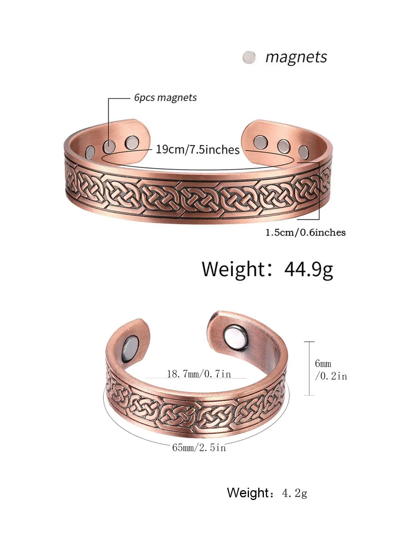 Copper Magnetic Cuff Bracelet