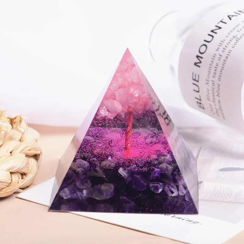 Natural Crystal Orgonite Pyramids