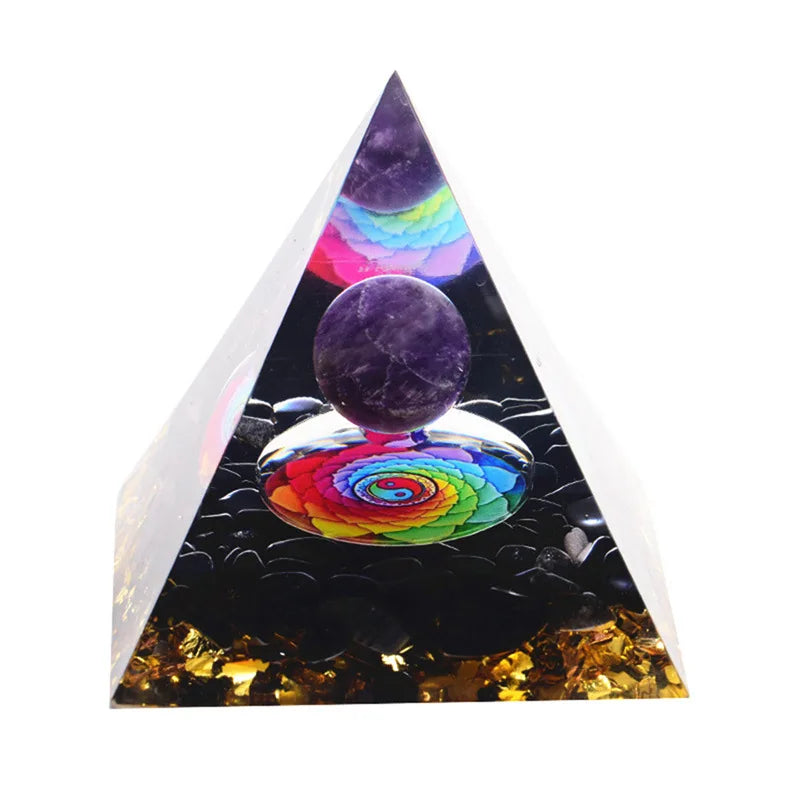 Natural Crystal Orgonite Pyramids