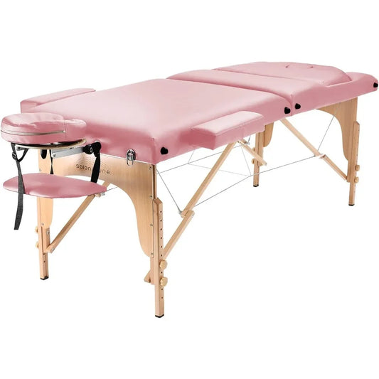 Wide Portable Pink Reiki Massage Table