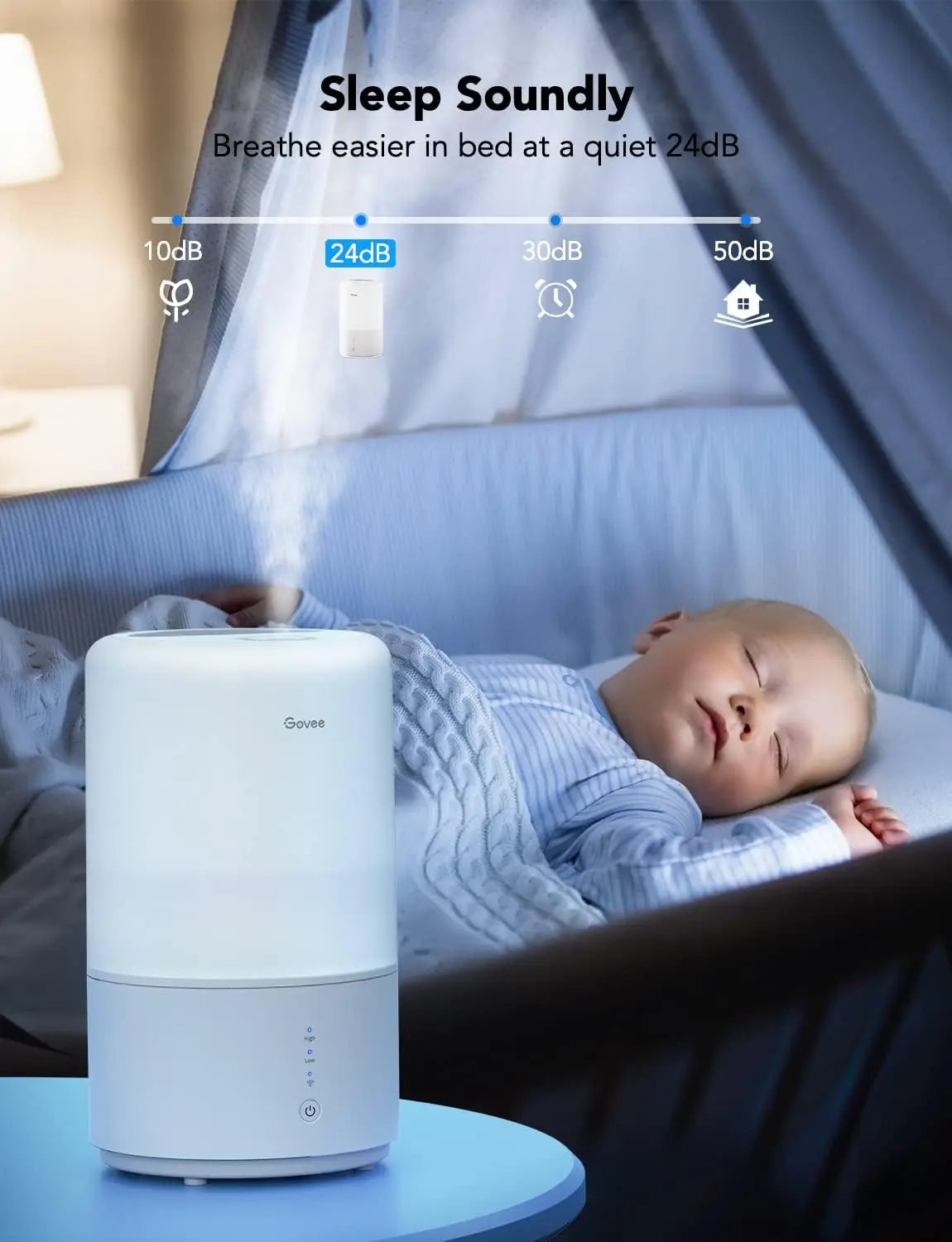 Smart 3L Cool Mist Humidifier w/ Essential Oil Diffuser