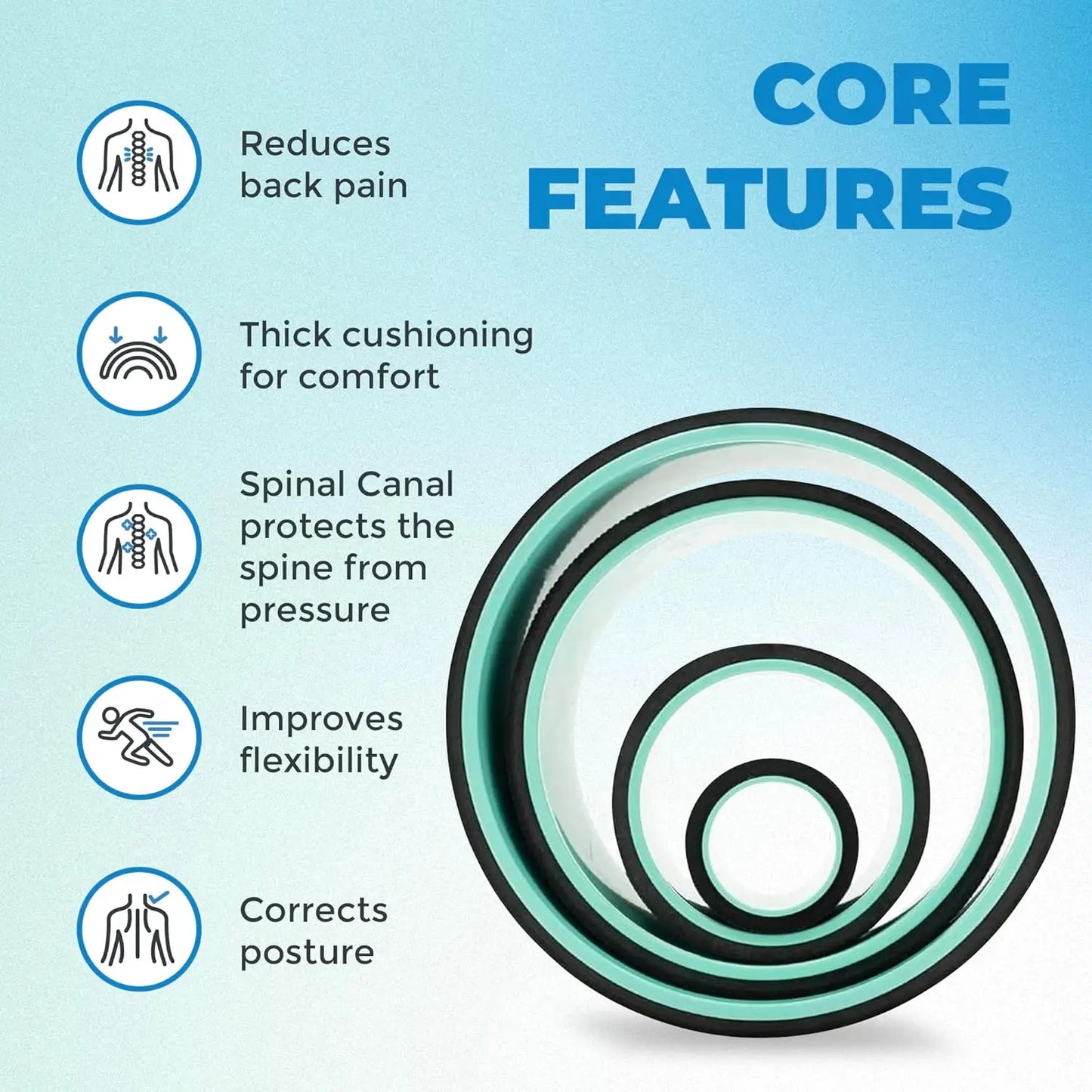 Wheel Foam Roller for Pain Relief, Muscle Massage, Trigger Point