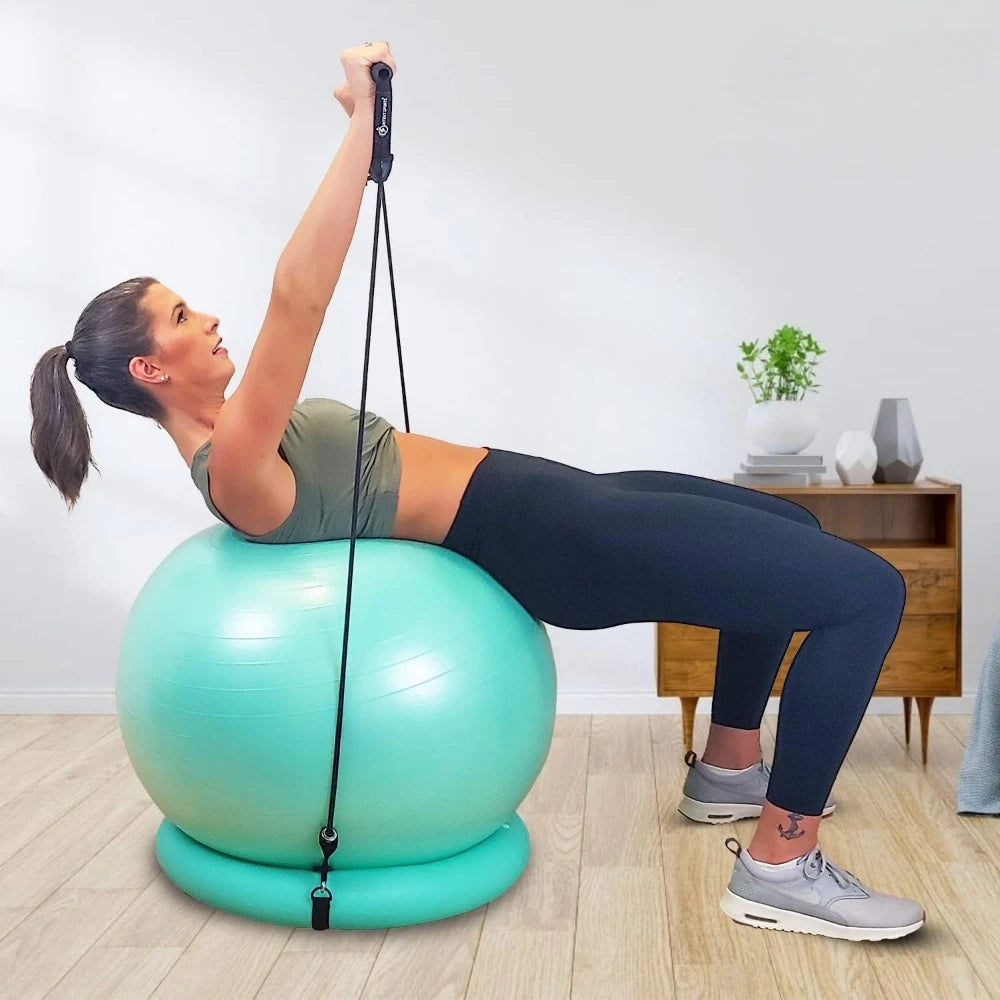 Stability Ball w/  Stability Base & Resistance Bands