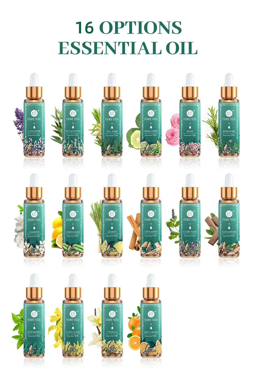 16 Set Pure Undiluted 100% Essential oils