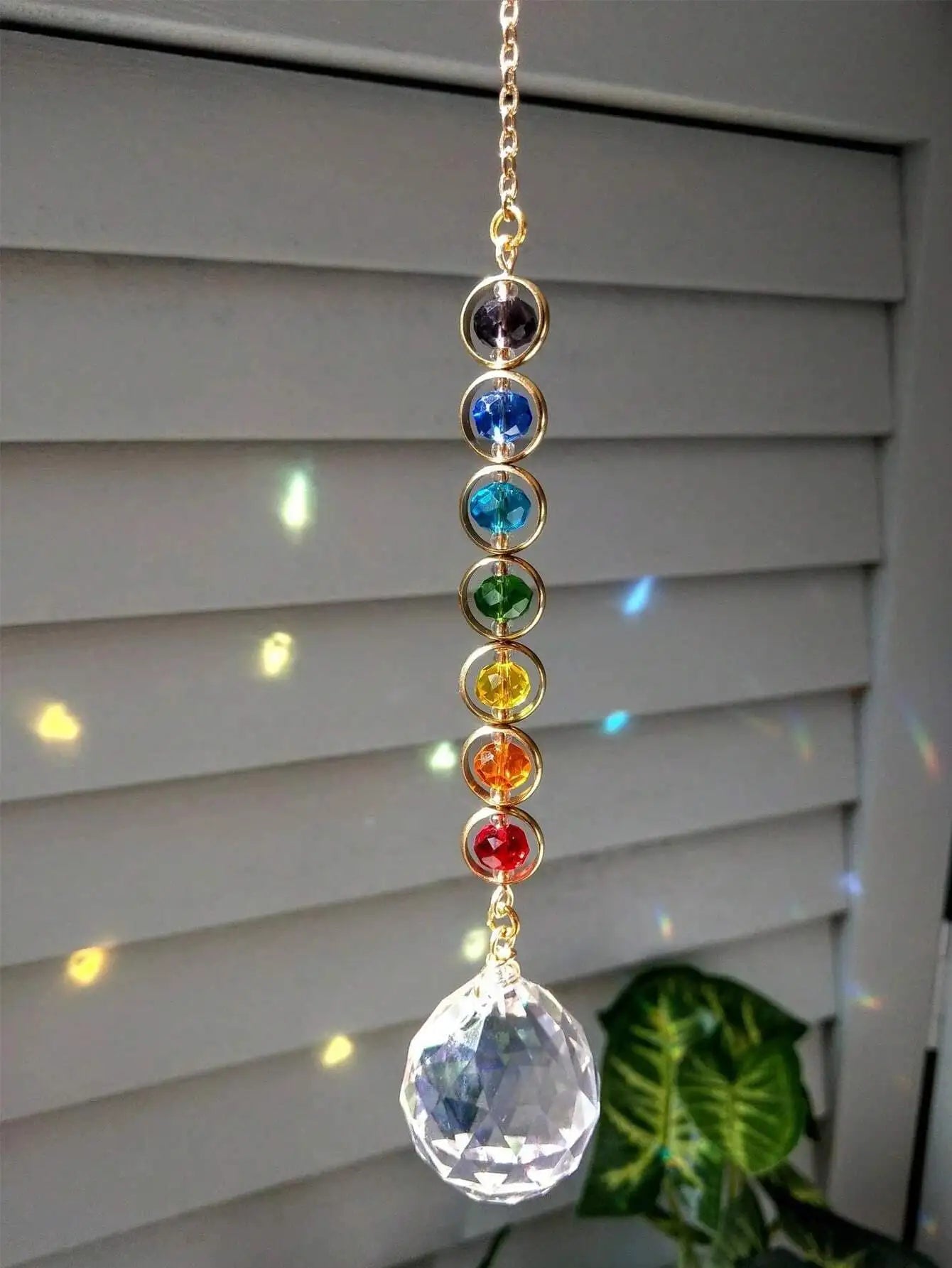 Crystal Chakra Suncatcher, Magical Rainbow Maker