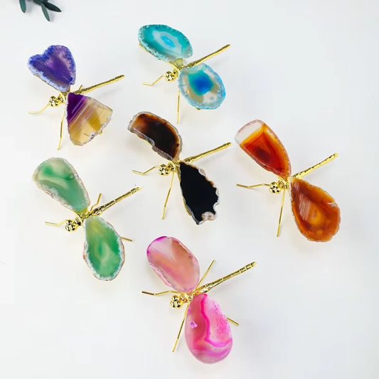 Natural Crystal Agate Dragonflys