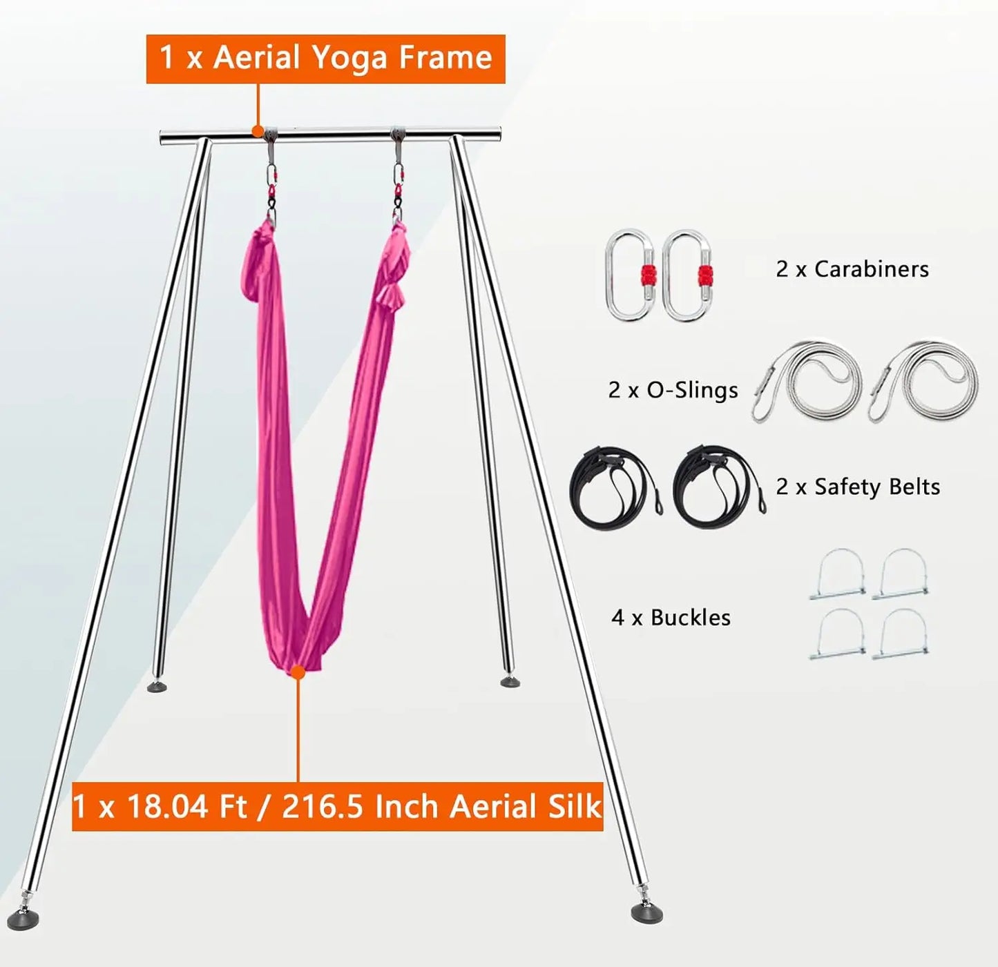 9.6 FT Adjustable Height Yoga Swing Stand & Hammock