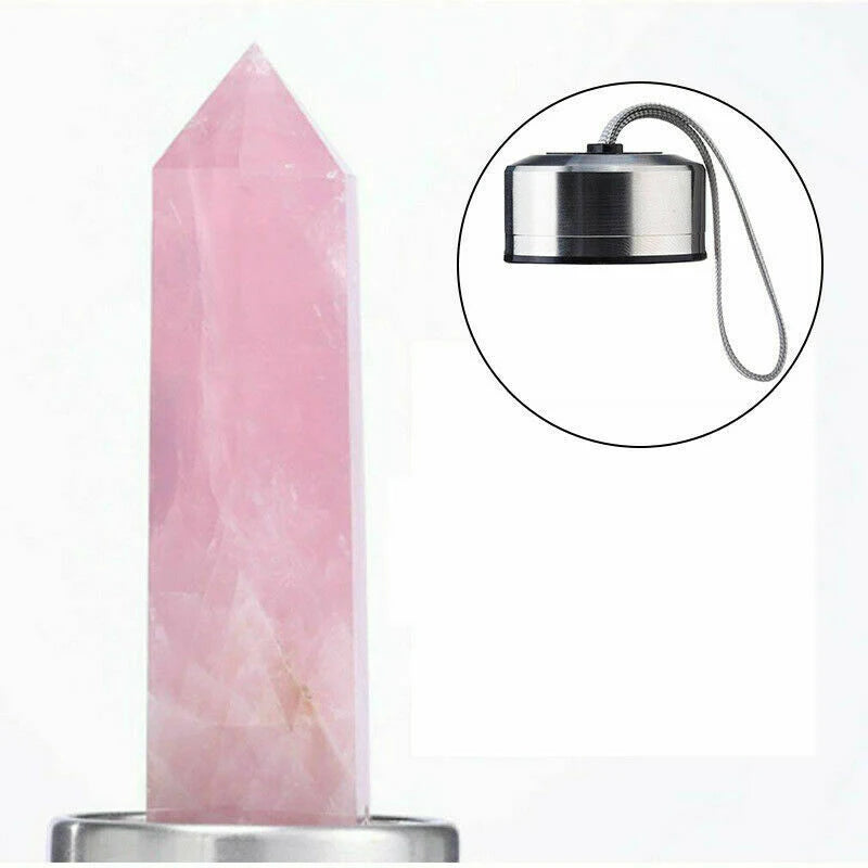 Natural Rose Quartz Elixir Glass Water Bottle