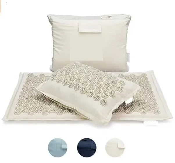 Coconut Massage Yoga Mat + Bag W/ Lotus Spike Acupressure Cushion