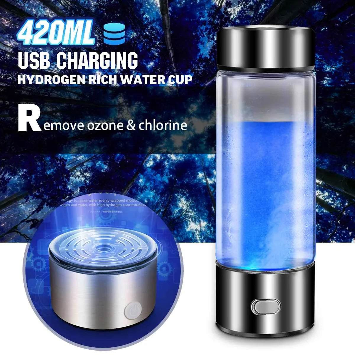 420ml Portable Rechargeable Water Ionizer Bottle