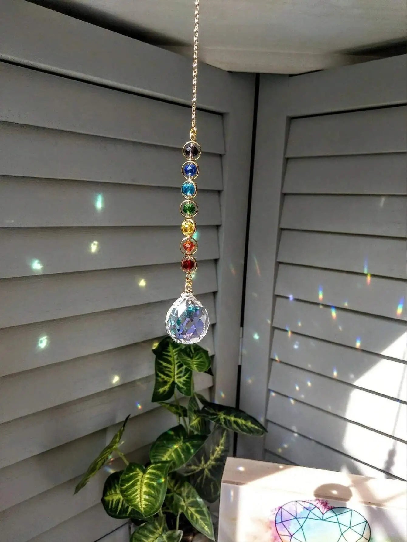 Crystal Chakra Suncatcher, Magical Rainbow Maker