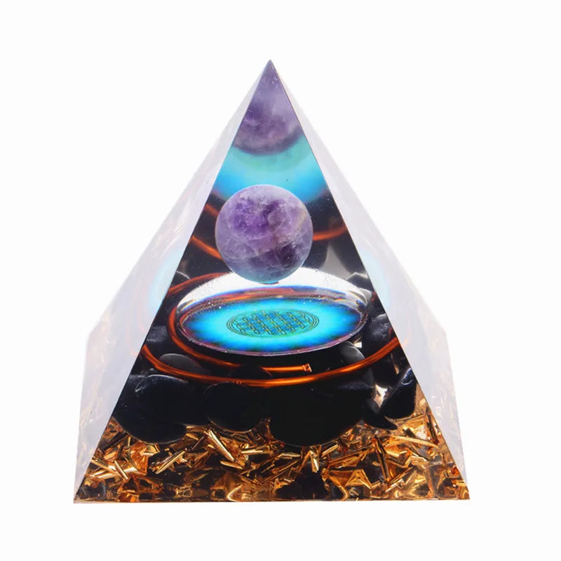 Natural Crystal Orgonite Pyramids