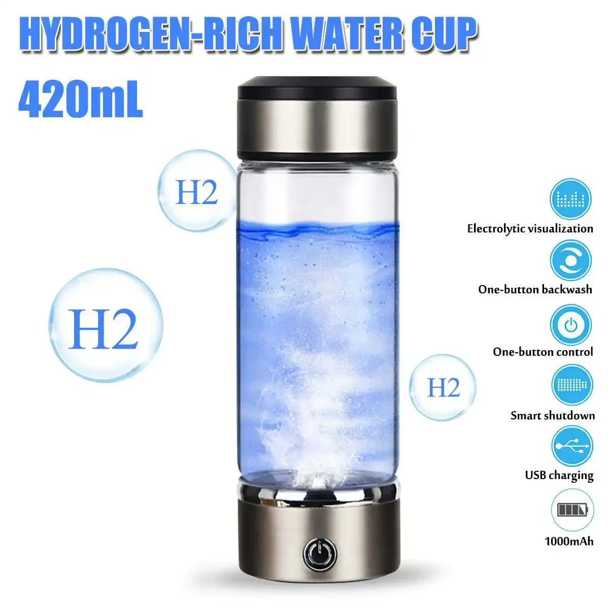 420ml Portable Rechargeable Water Ionizer Bottle