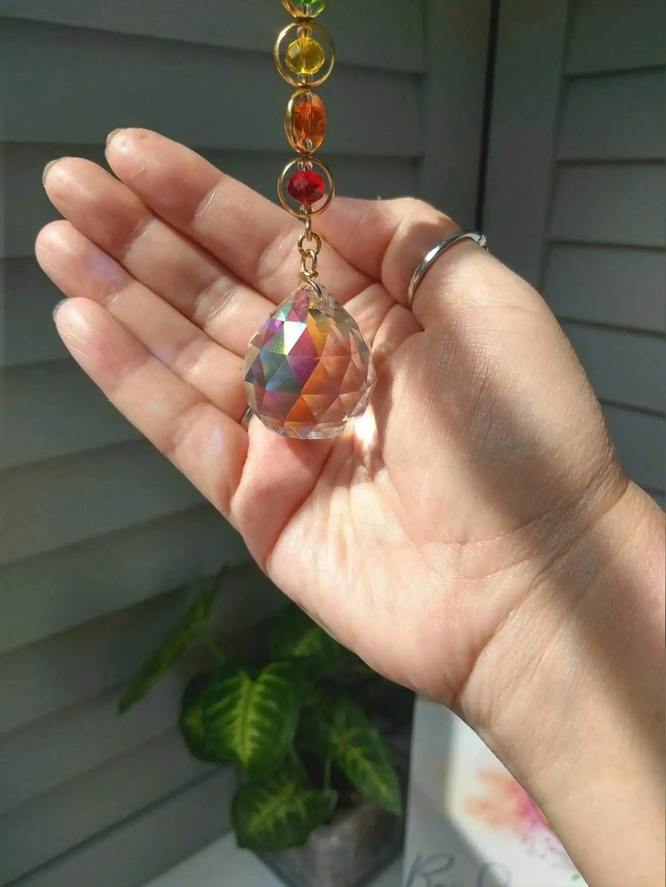 Crystal Chakra Suncatcher, Magical Rainbow Maker