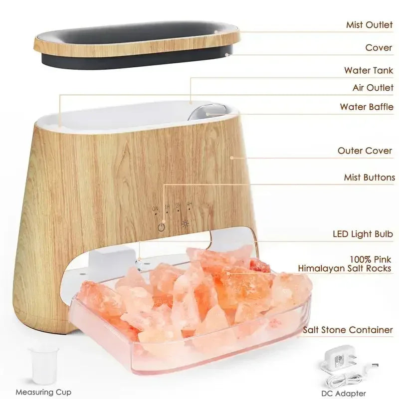 Air Purifier & Humidifier - Oil Diffuser & Salt Lamp